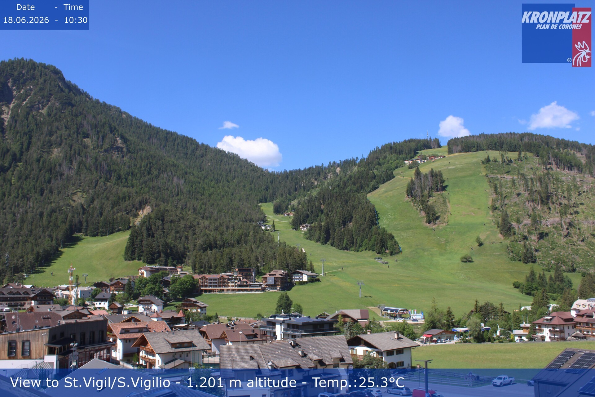 Archived image Webcam San Vigilio at Plan de Corones, South Tyrol