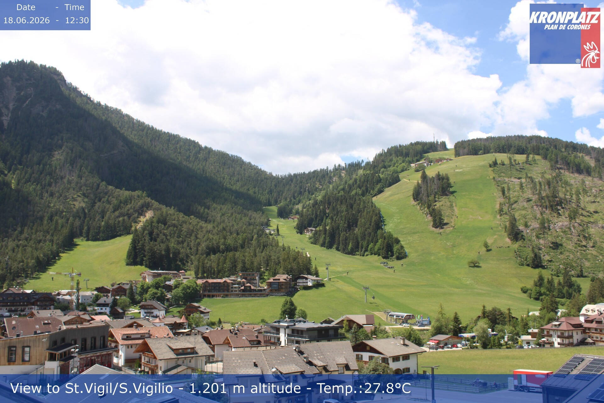 Archived image Webcam San Vigilio at Plan de Corones, South Tyrol