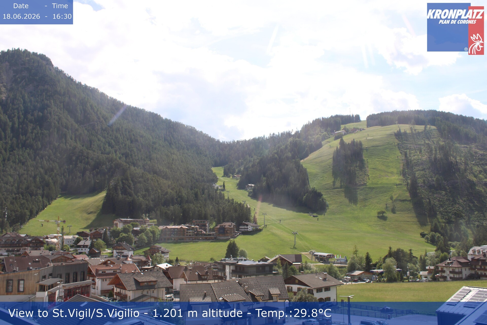 Archived image Webcam San Vigilio at Plan de Corones, South Tyrol