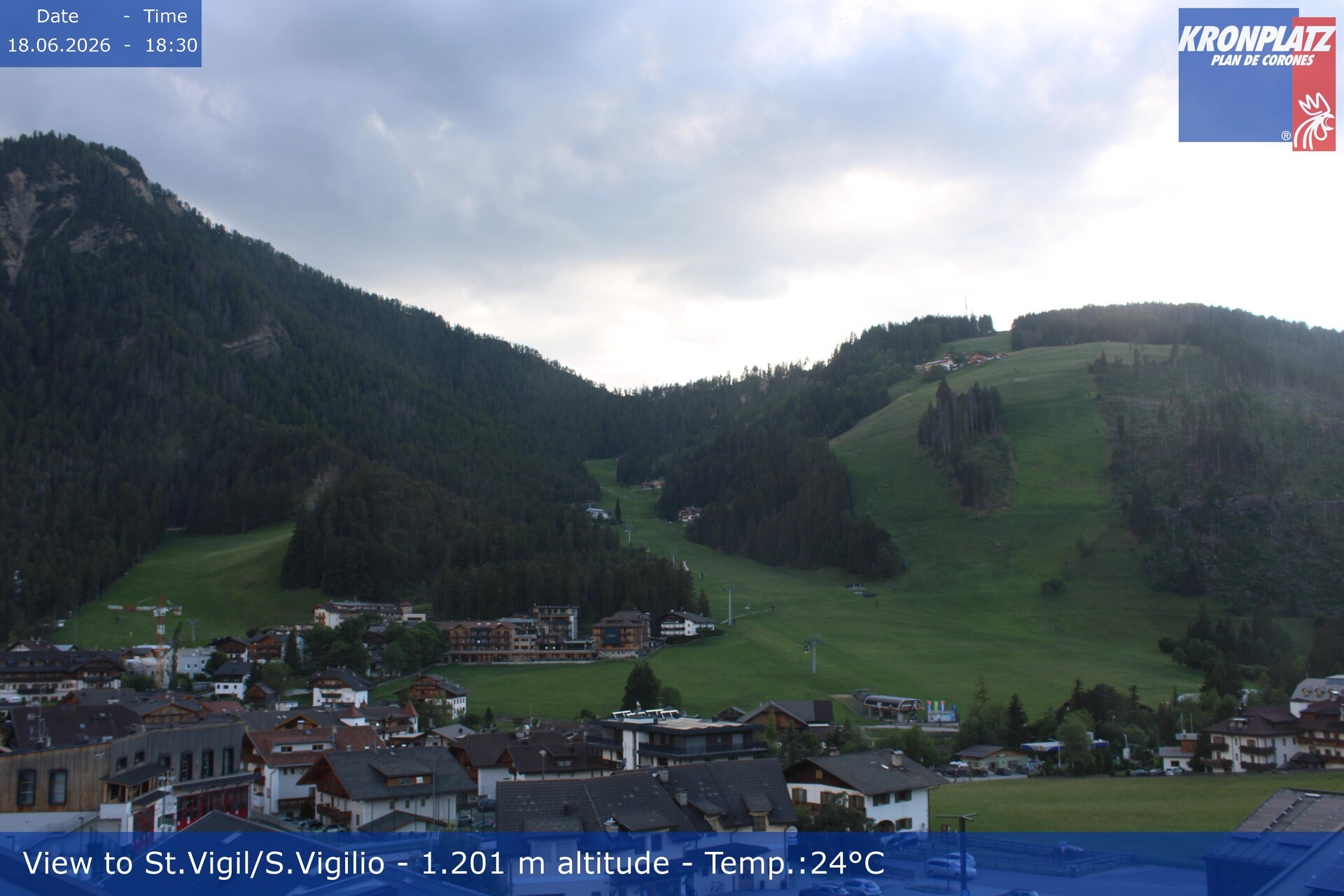 Archived image Webcam San Vigilio at Plan de Corones, South Tyrol