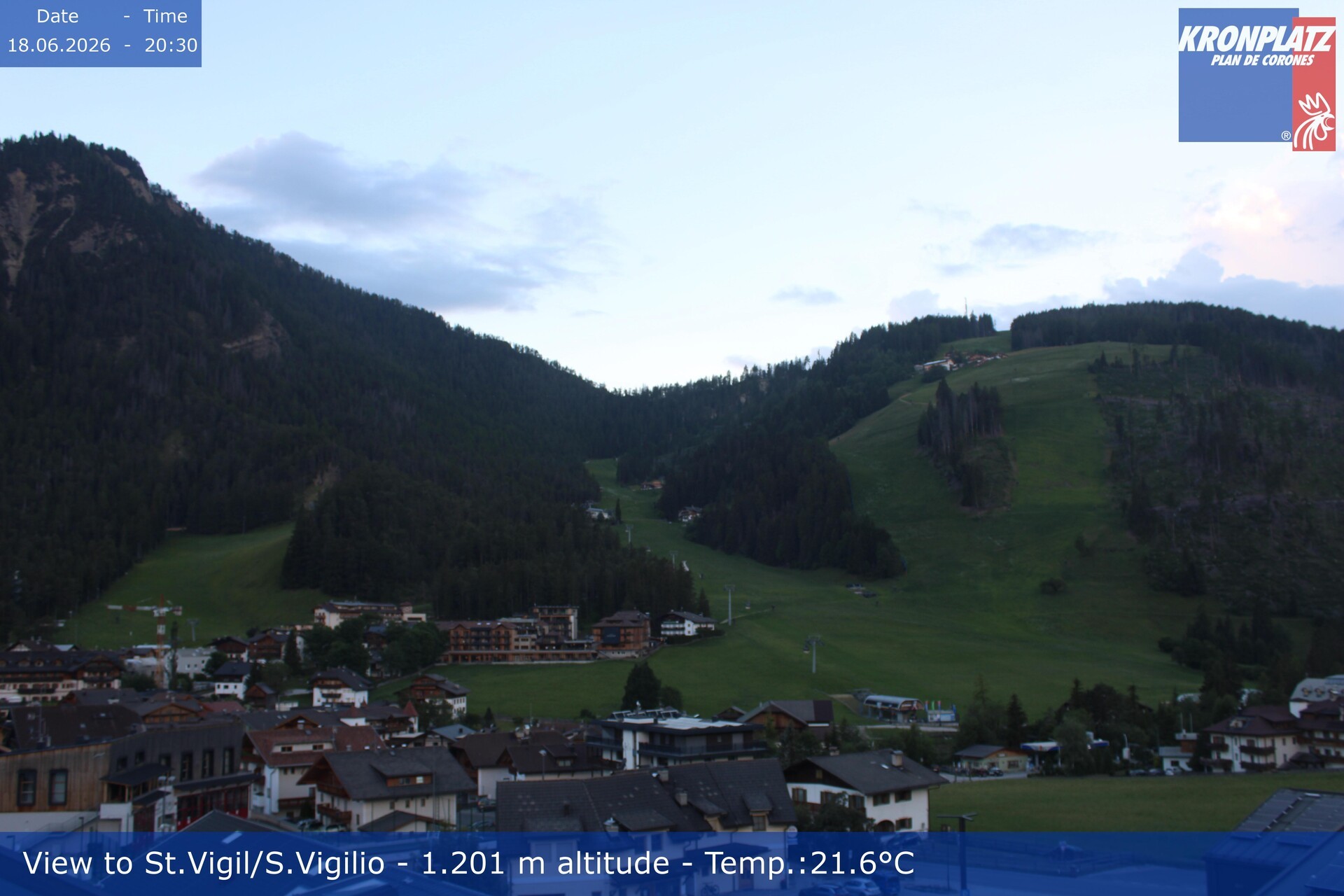Archiv Foto Webcam St. Vigil am Kronplatz, Südtirol