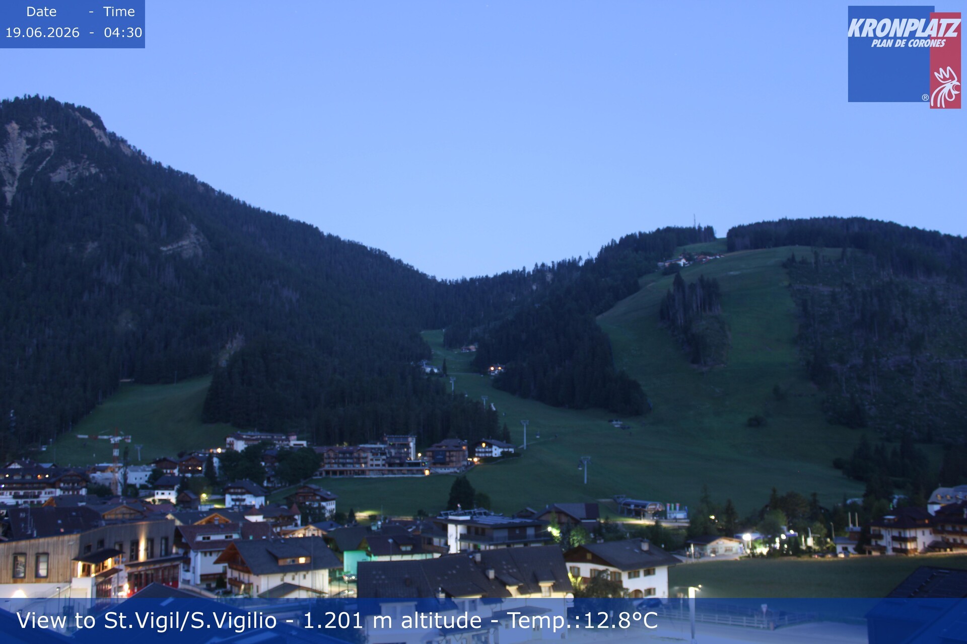 Archived image Webcam San Vigilio at Plan de Corones, South Tyrol