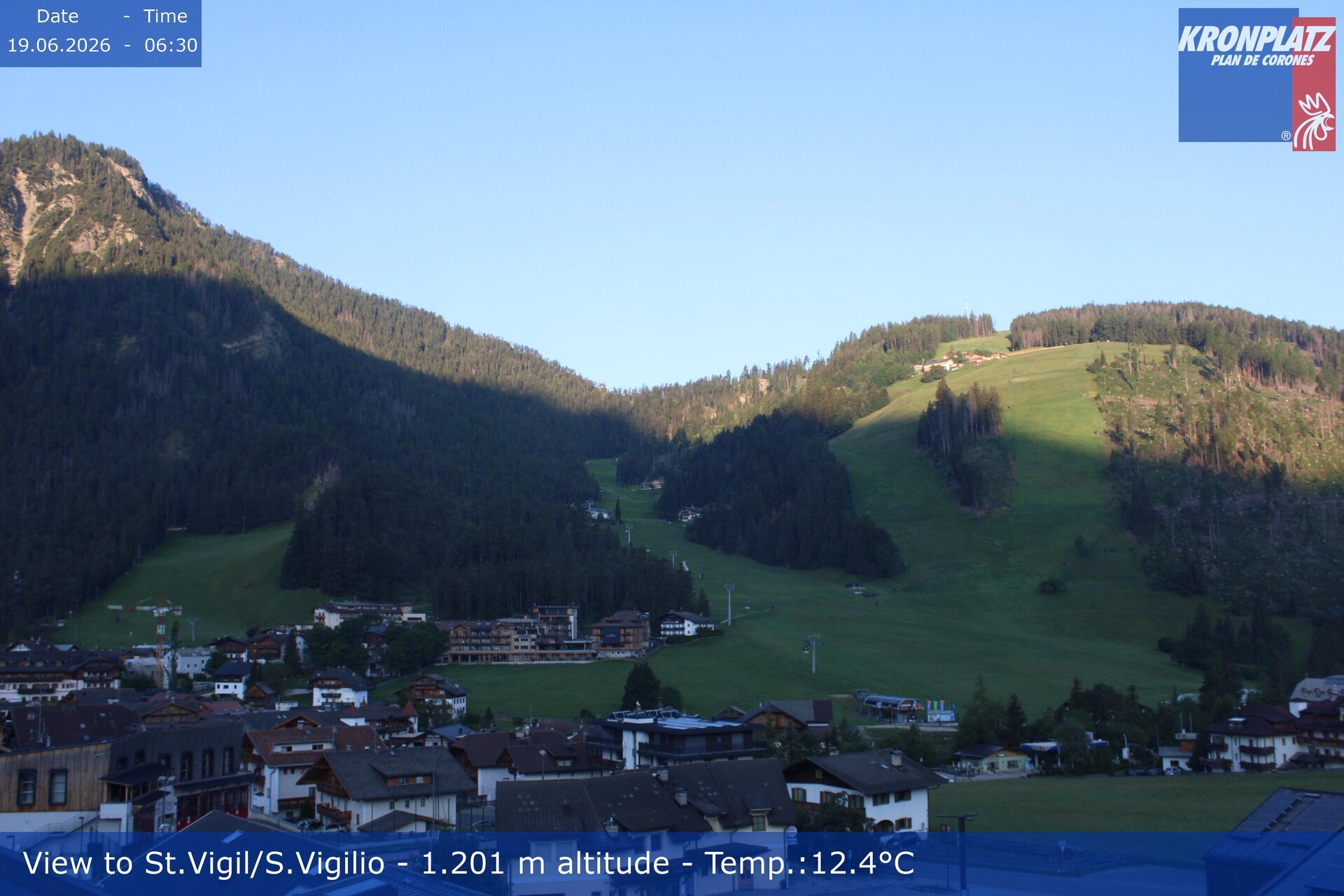 Archived image Webcam San Vigilio at Plan de Corones, South Tyrol