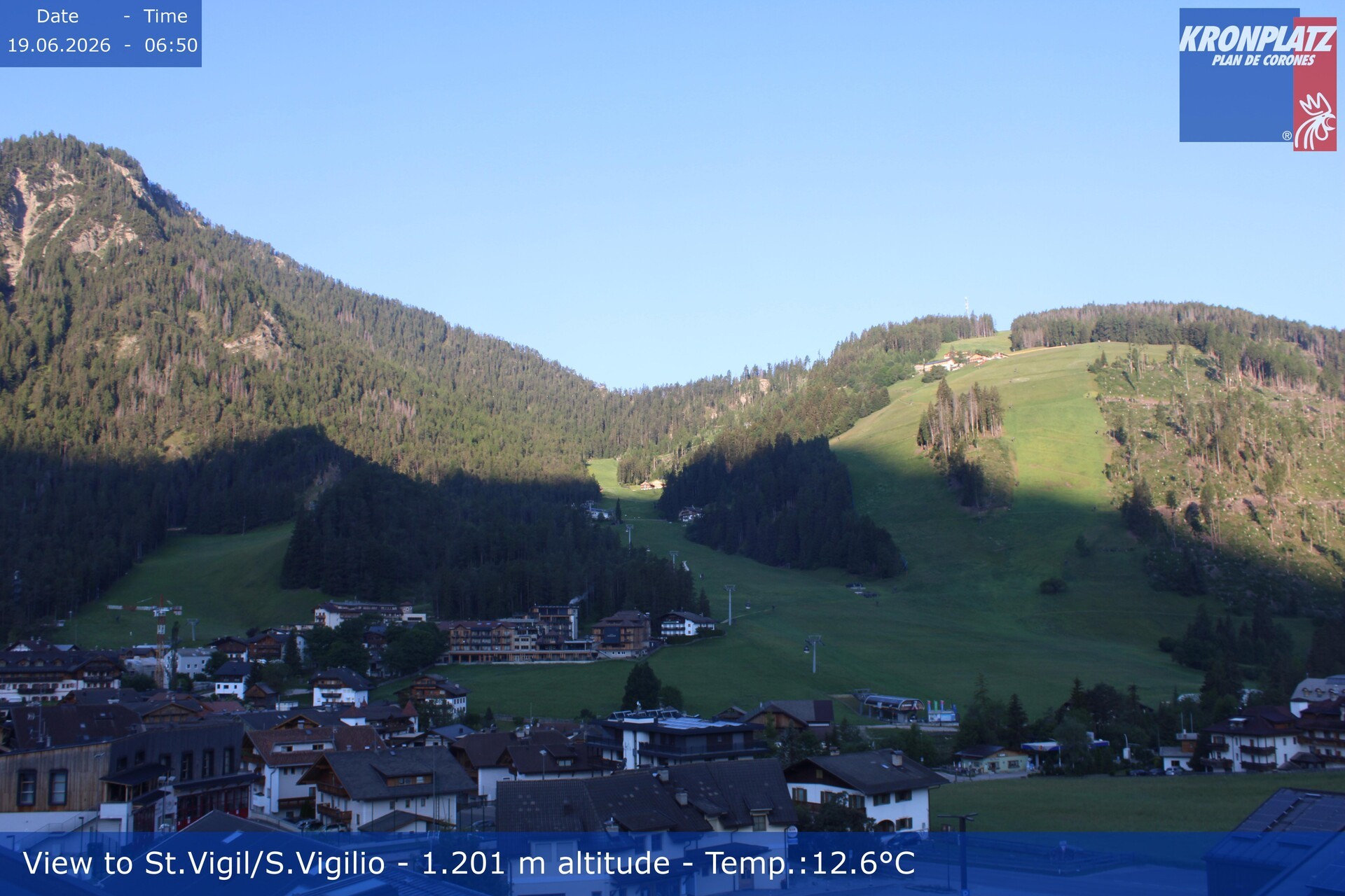 Archived image Webcam San Vigilio at Plan de Corones, South Tyrol