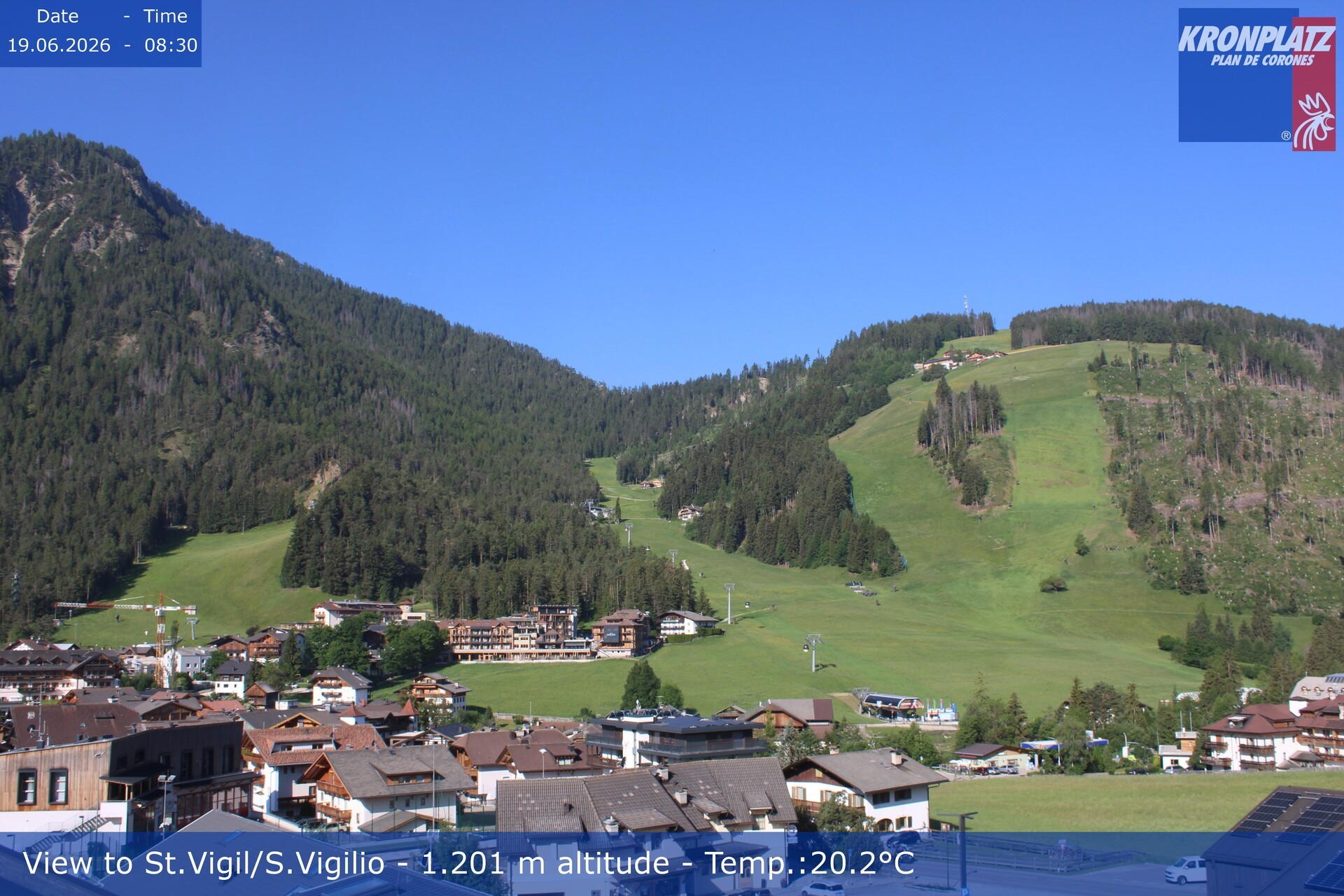 Archived image Webcam San Vigilio at Plan de Corones, South Tyrol