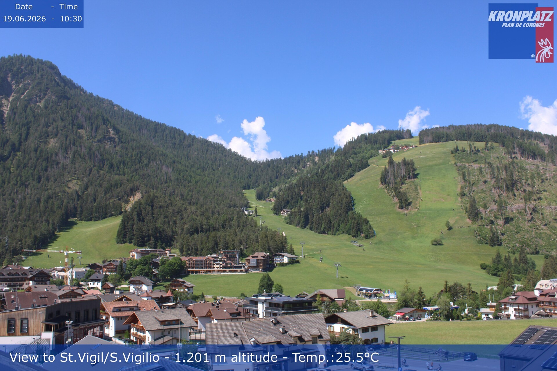 Archived image Webcam San Vigilio at Plan de Corones, South Tyrol