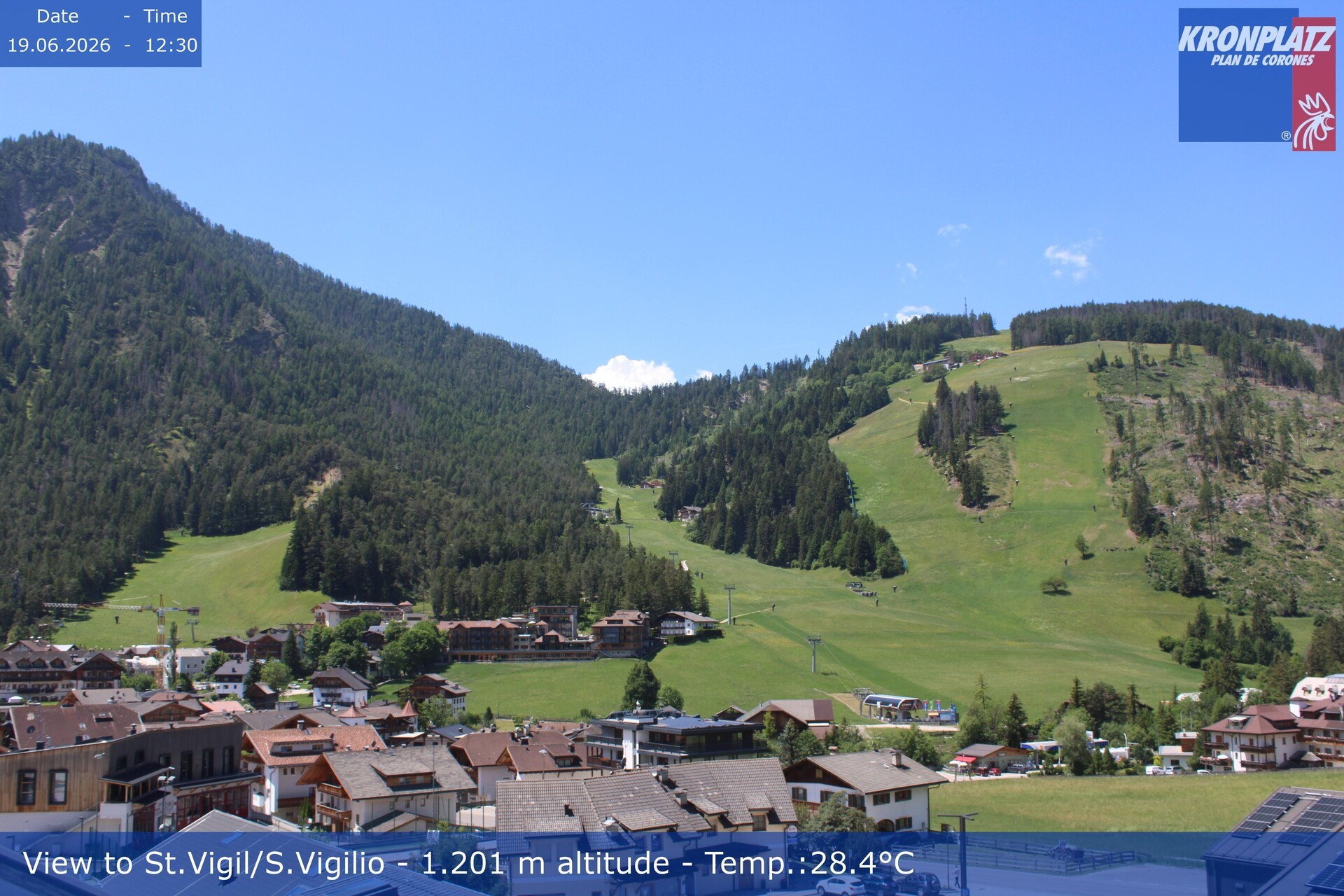 Archived image Webcam San Vigilio at Plan de Corones, South Tyrol