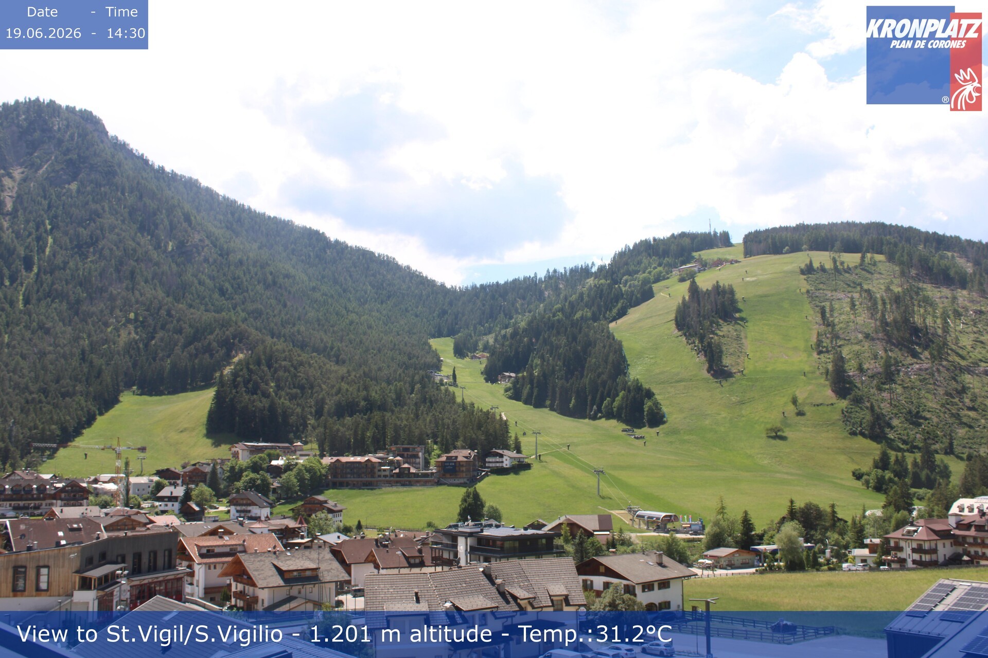 Archived image Webcam San Vigilio at Plan de Corones, South Tyrol