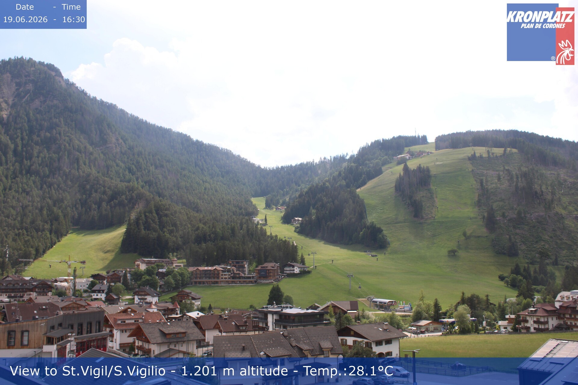 Archived image Webcam San Vigilio at Plan de Corones, South Tyrol