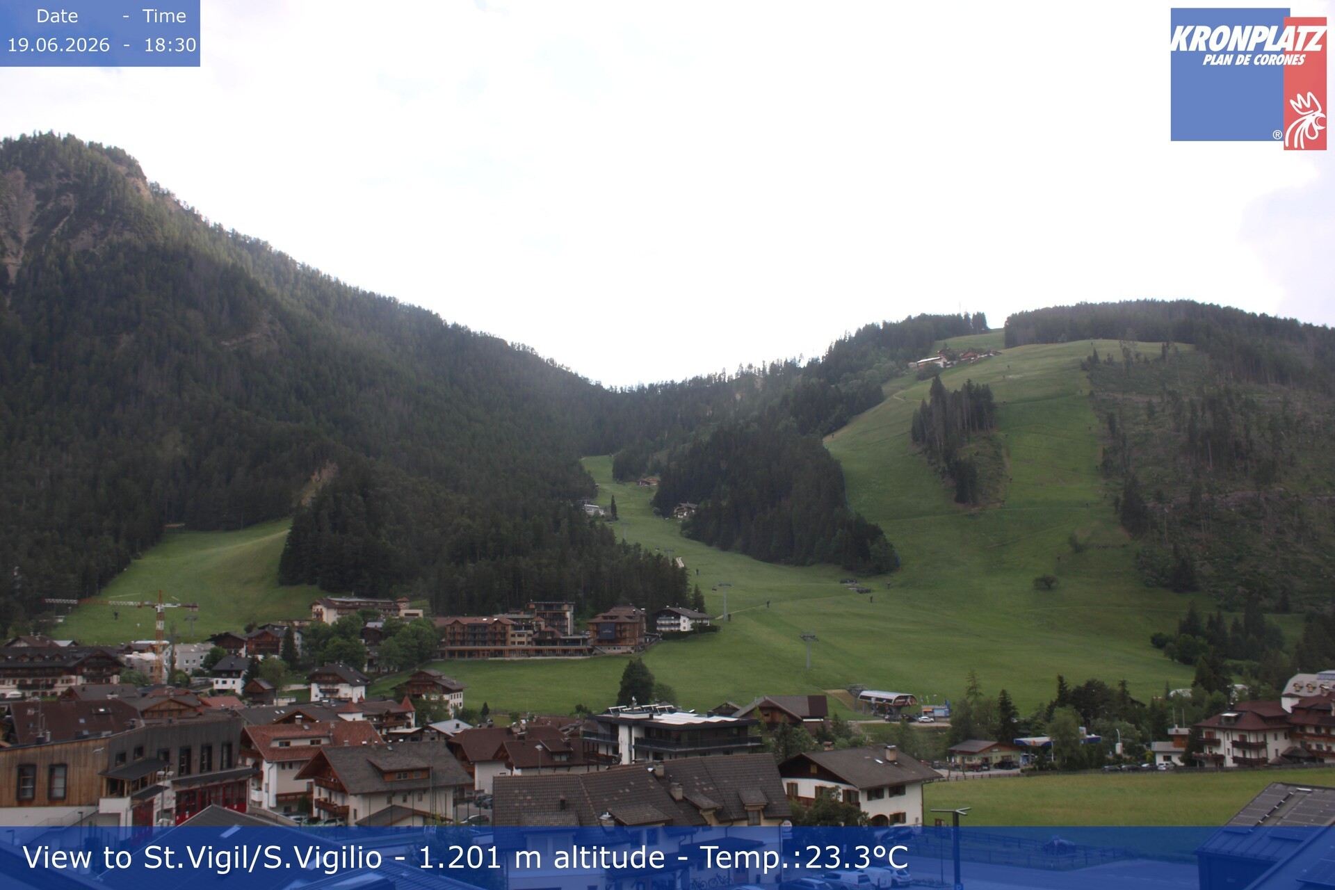 Archived image Webcam San Vigilio at Plan de Corones, South Tyrol