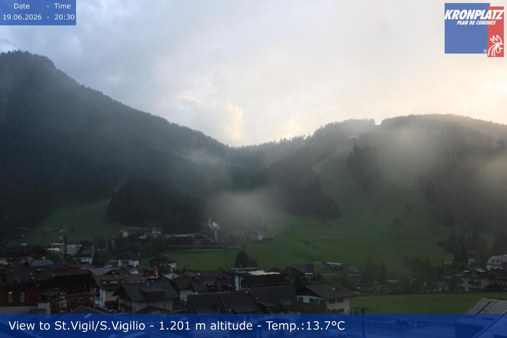 Archiv Foto Webcam St. Vigil am Kronplatz, Südtirol