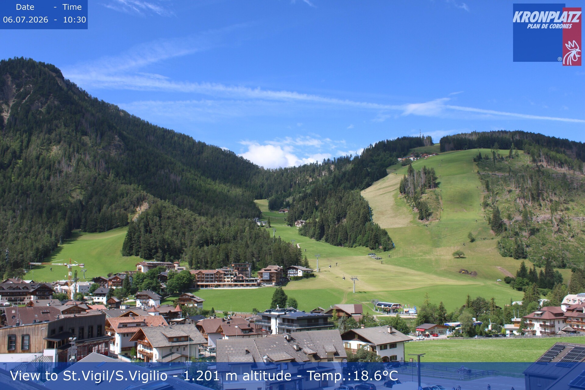 Archiv Foto Webcam St. Vigil am Kronplatz, Südtirol