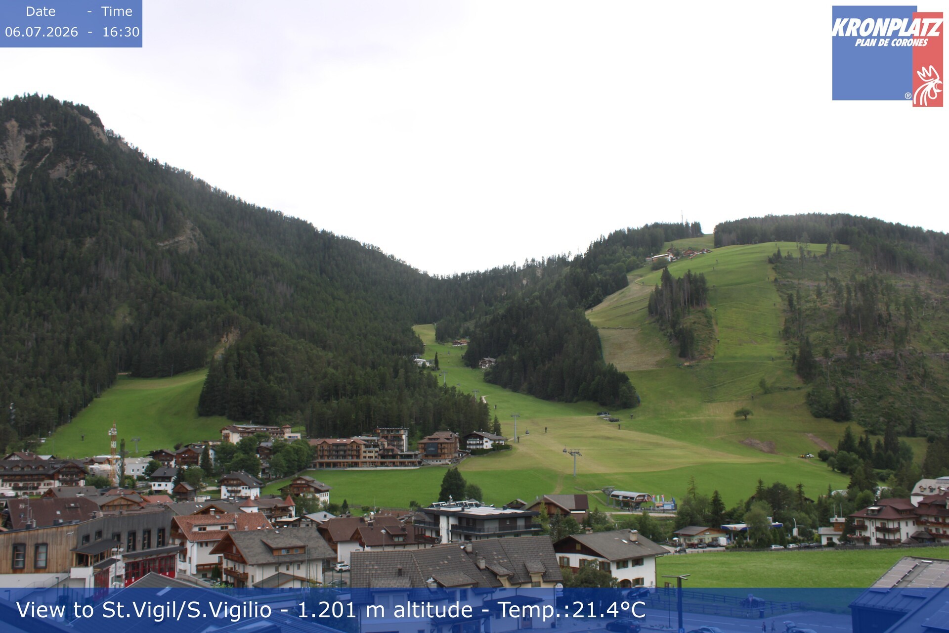 Archiv Foto Webcam St. Vigil am Kronplatz, Südtirol