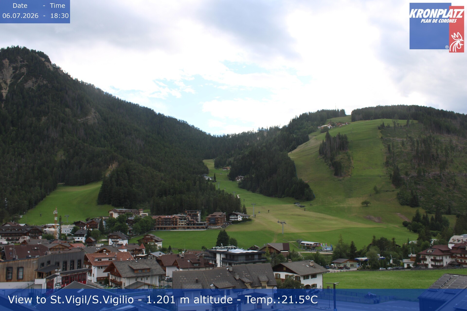 Archiv Foto Webcam St. Vigil am Kronplatz, Südtirol