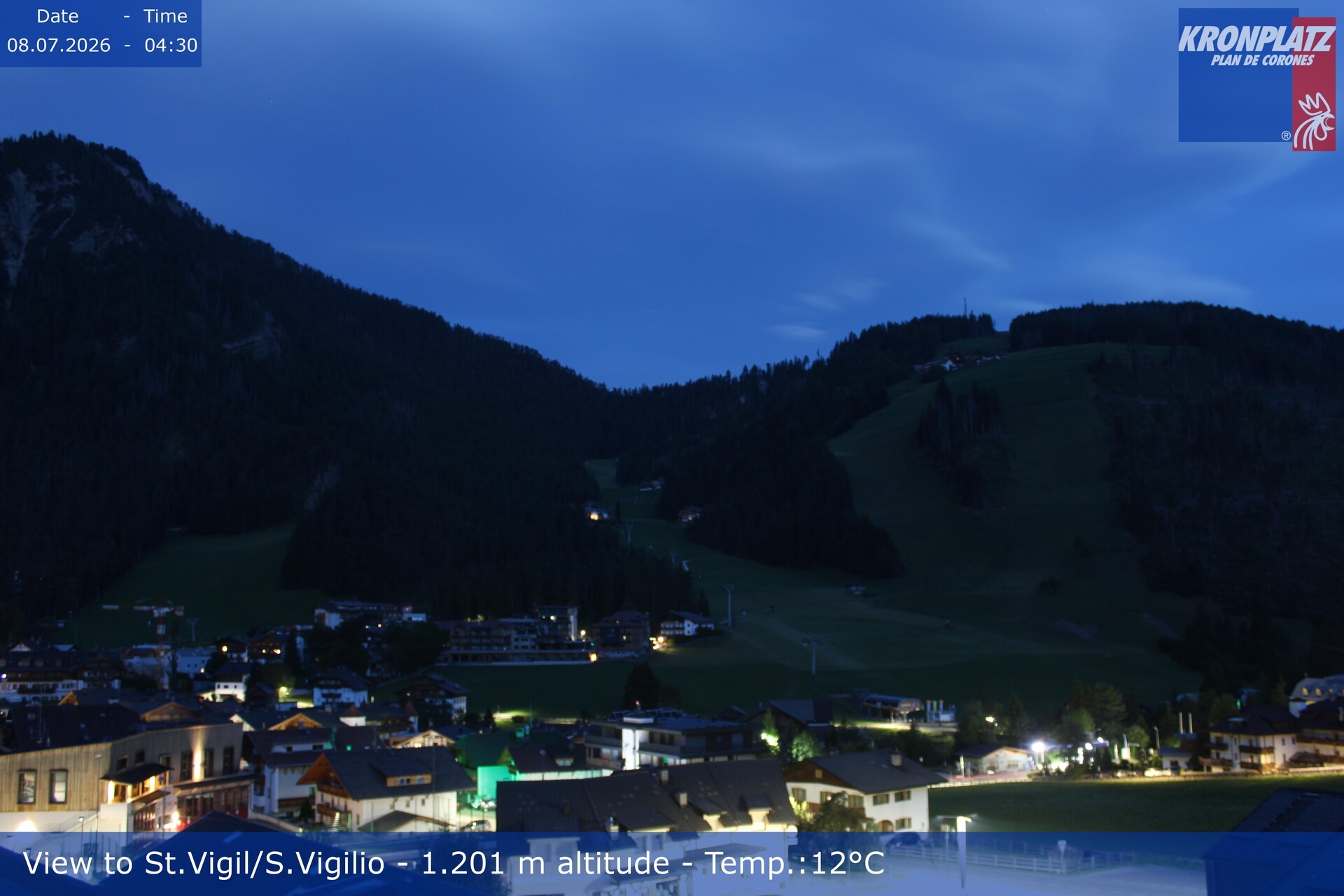 Archiv Foto Webcam St. Vigil am Kronplatz, Südtirol