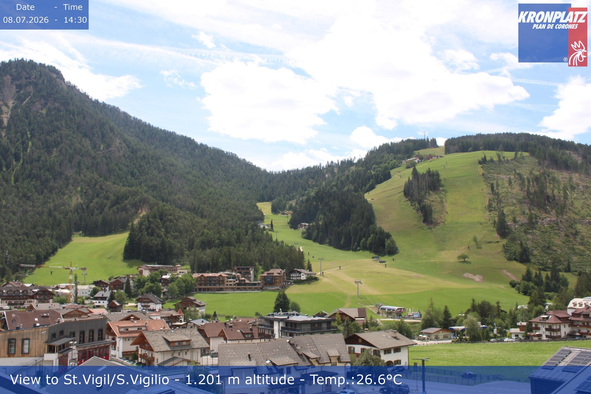 Archiv Foto Webcam St. Vigil am Kronplatz, Südtirol