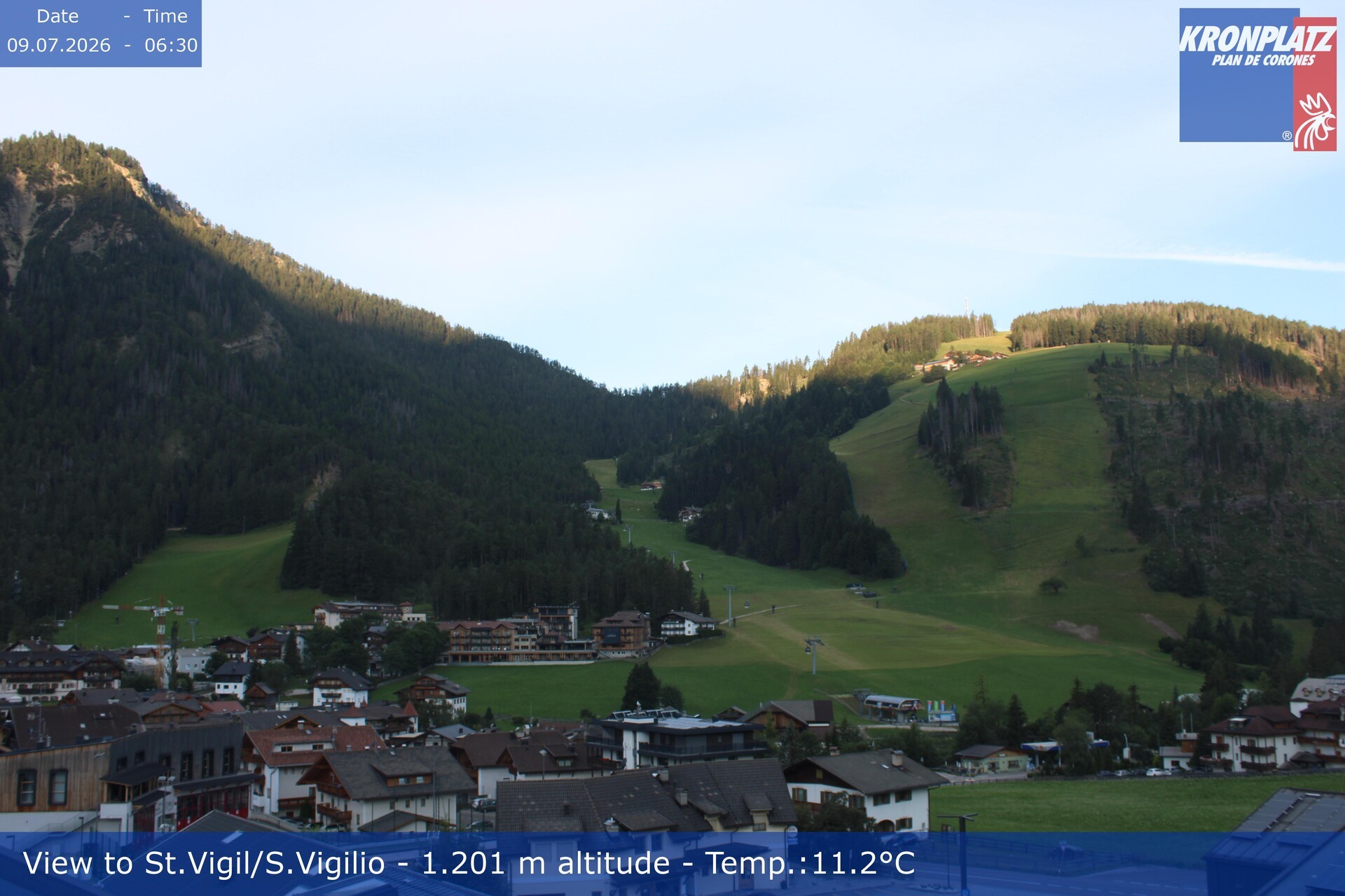 Archived image Webcam San Vigilio at Plan de Corones, South Tyrol
