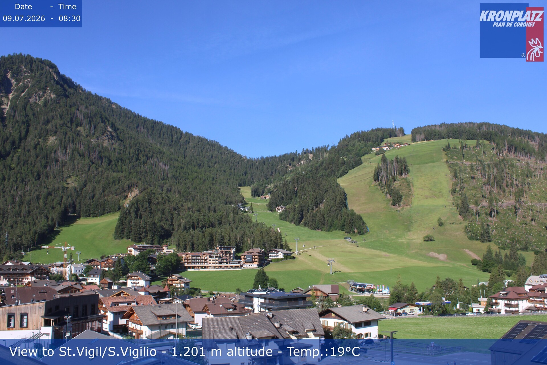 Archiv Foto Webcam St. Vigil am Kronplatz, Südtirol