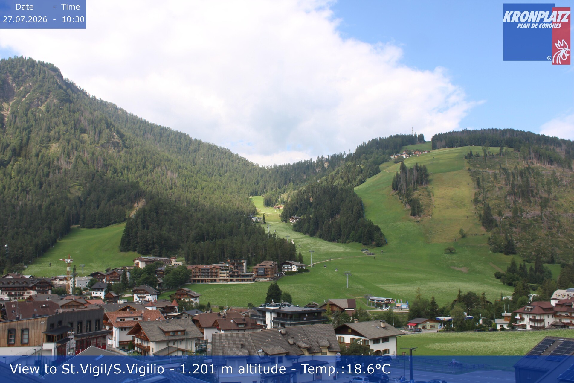 Archiv Foto Webcam St. Vigil am Kronplatz, Südtirol