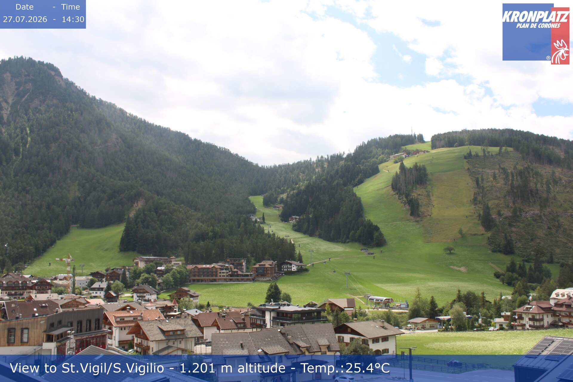 Archiv Foto Webcam St. Vigil am Kronplatz, Südtirol
