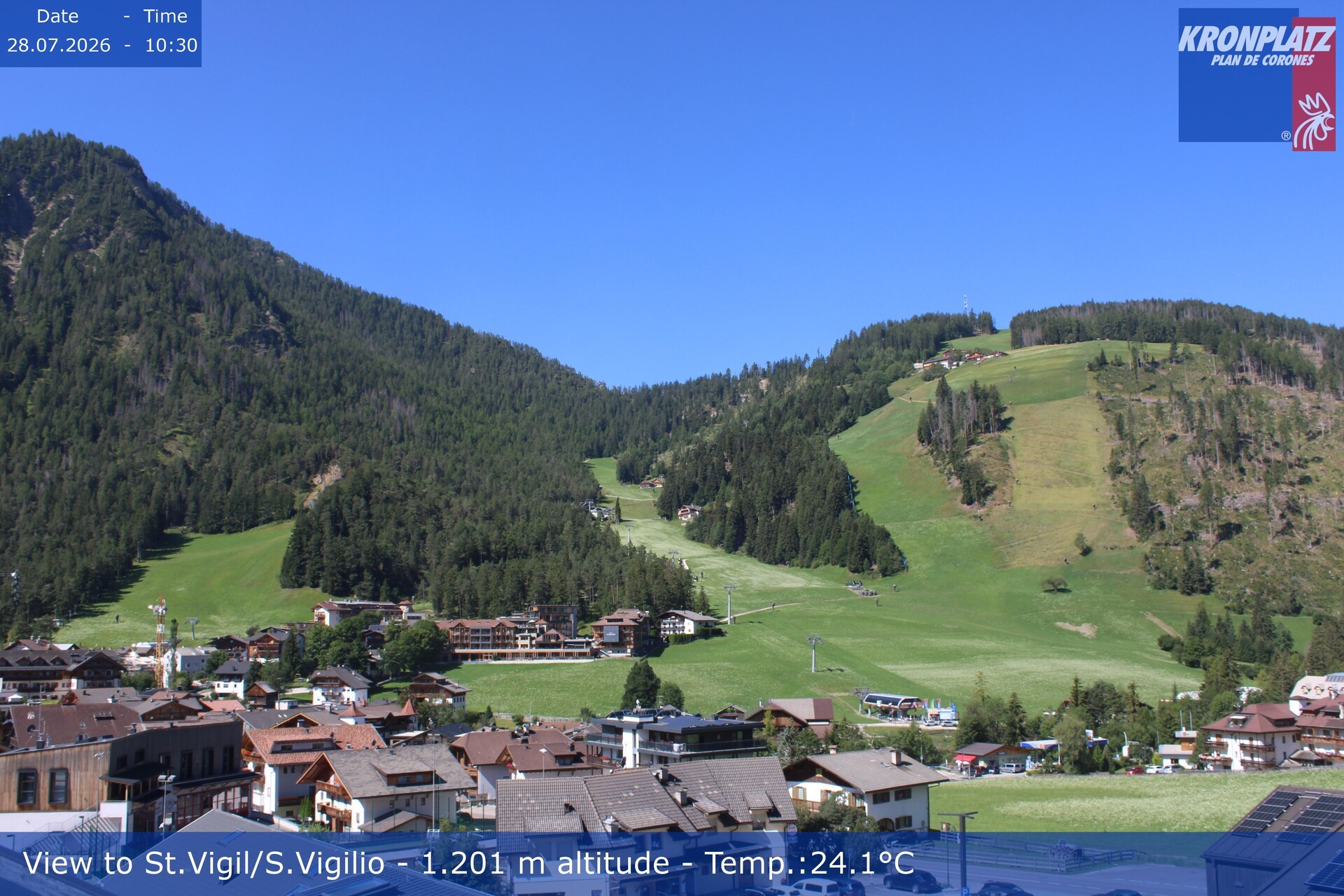 Archiv Foto Webcam St. Vigil am Kronplatz, Südtirol