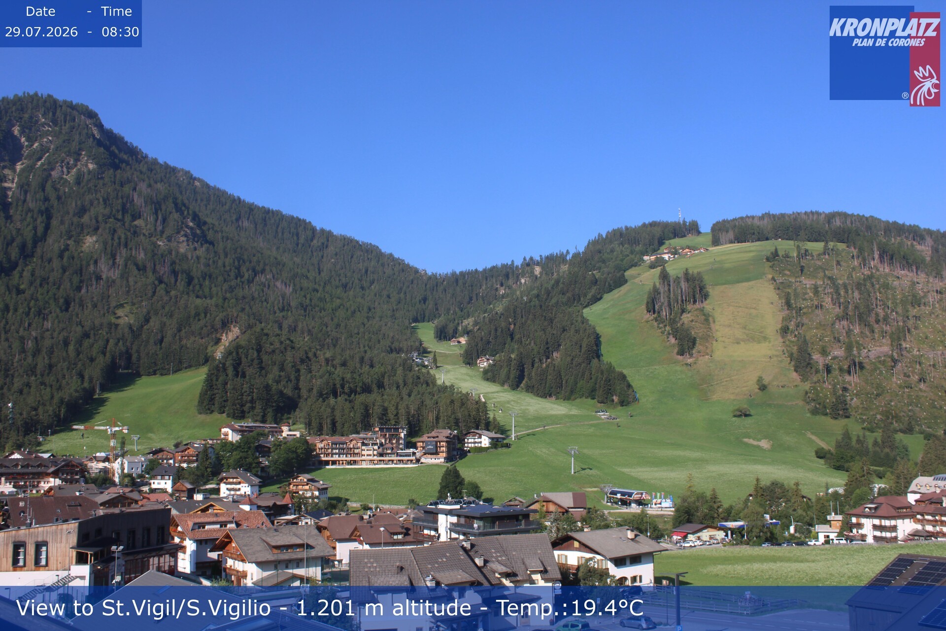 Archiv Foto Webcam St. Vigil am Kronplatz, Südtirol