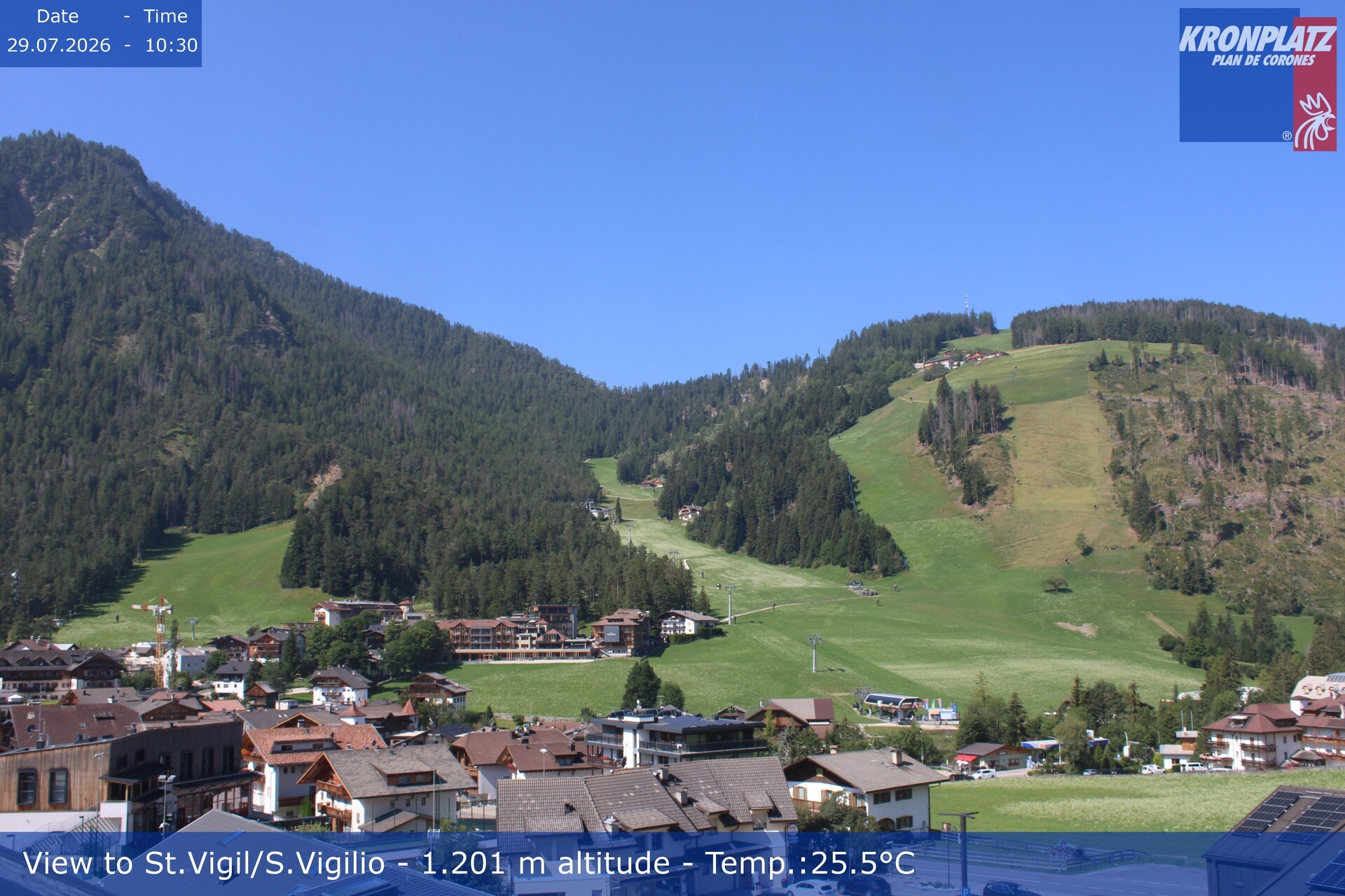 Archiv Foto Webcam St. Vigil am Kronplatz, Südtirol