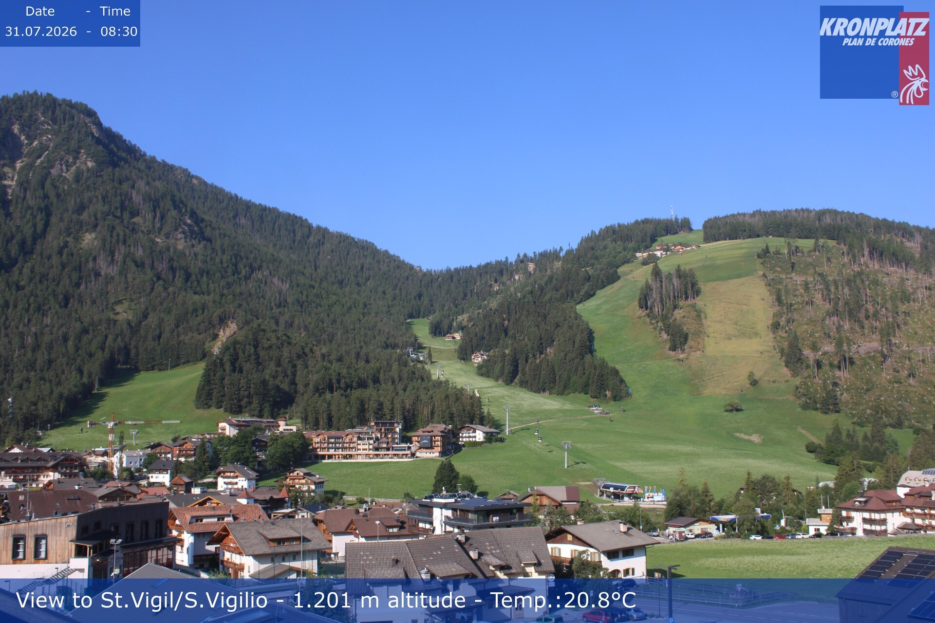 Archiv Foto Webcam St. Vigil am Kronplatz, Südtirol