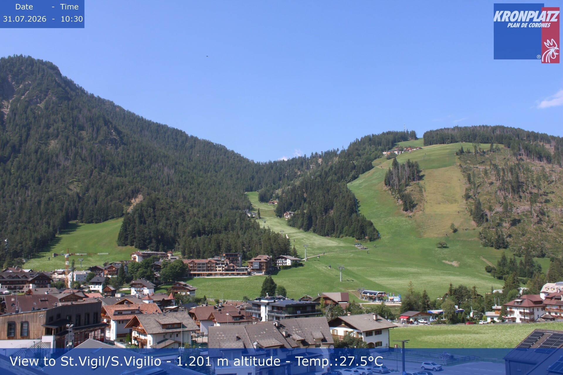 Archiv Foto Webcam St. Vigil am Kronplatz, Südtirol