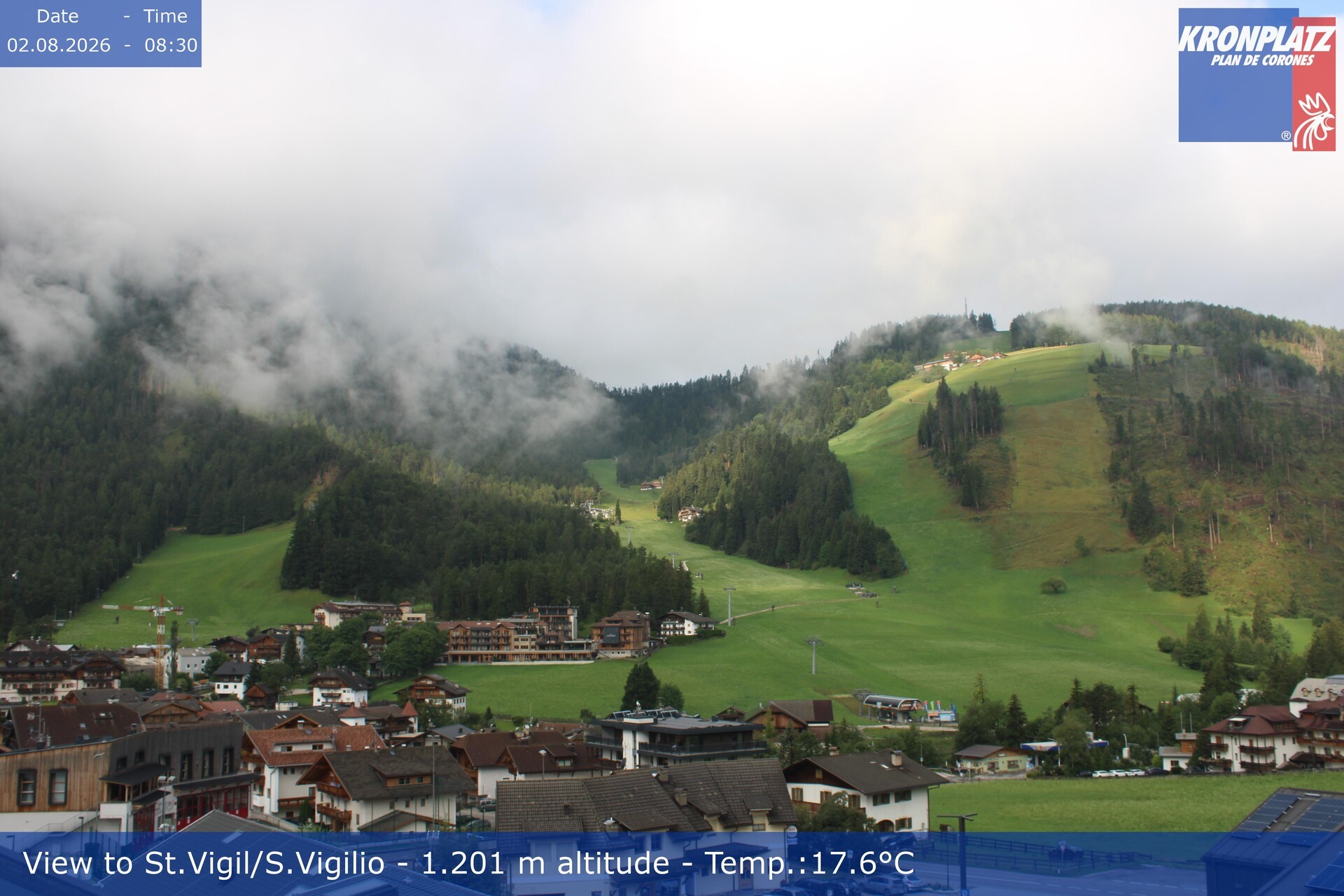 Archiv Foto Webcam St. Vigil am Kronplatz, Südtirol