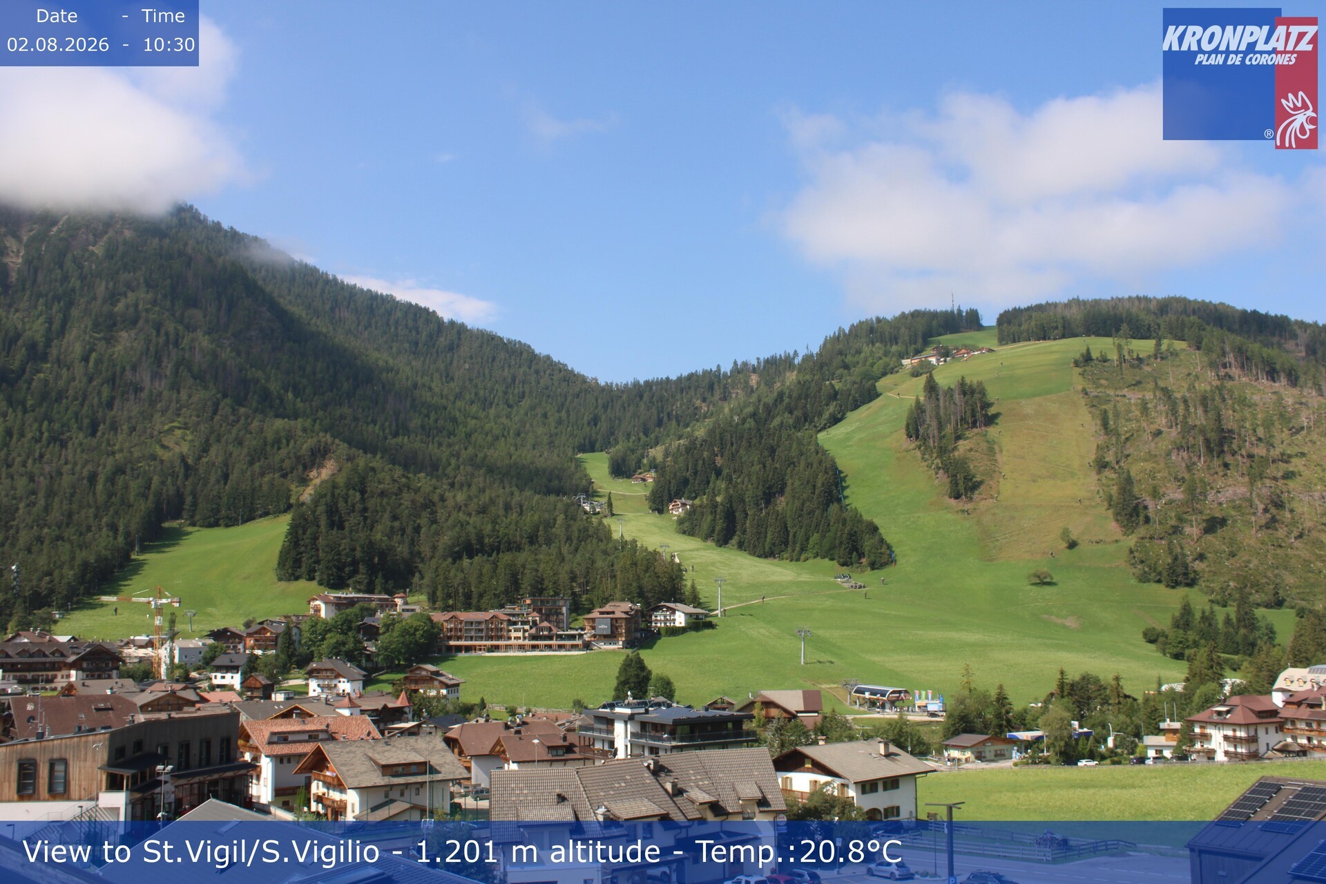 Archiv Foto Webcam St. Vigil am Kronplatz, Südtirol