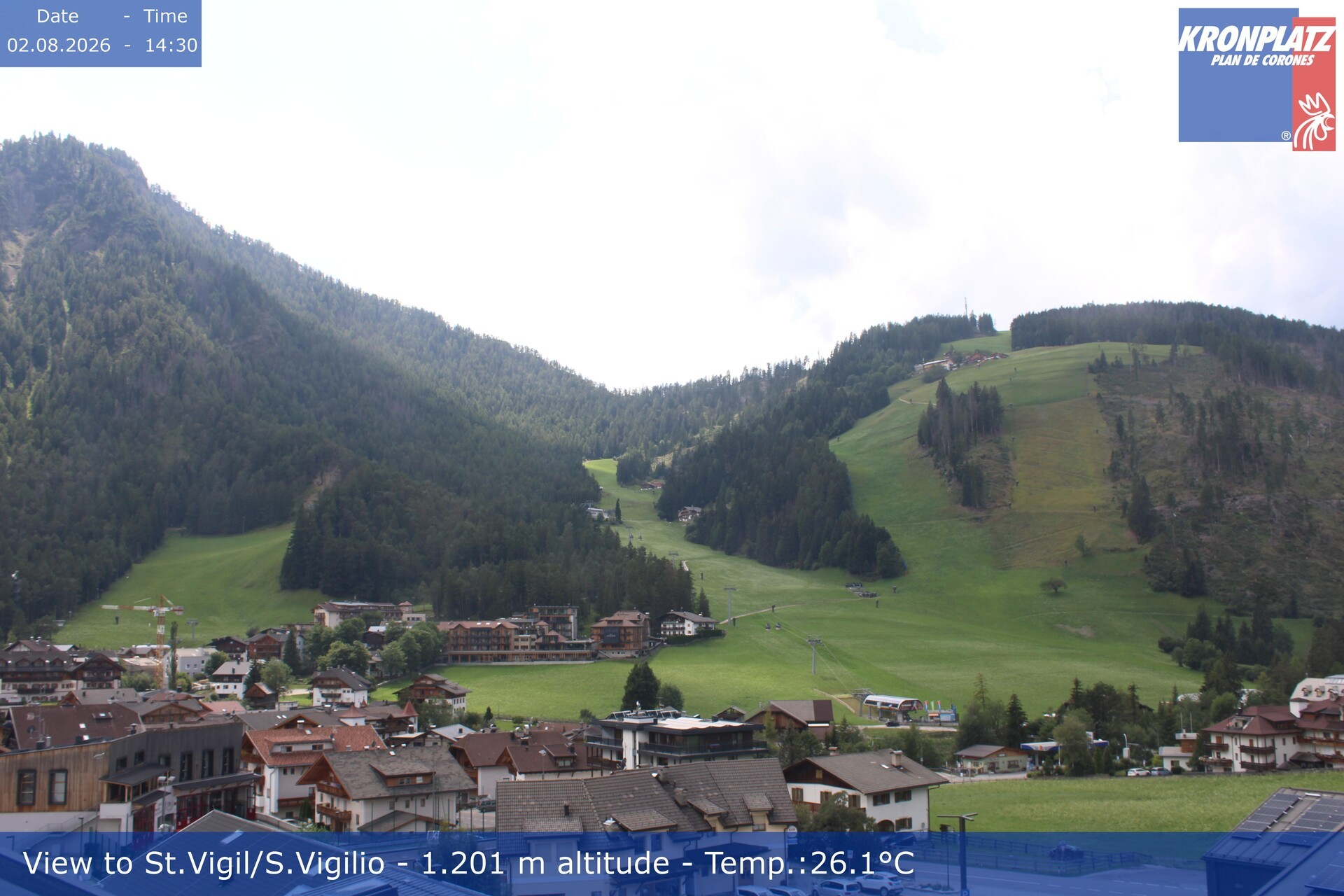 Archiv Foto Webcam St. Vigil am Kronplatz, Südtirol