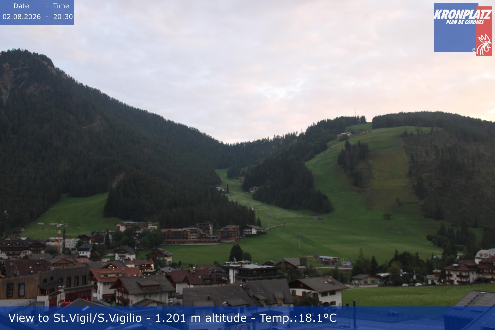 Archiv Foto Webcam St. Vigil am Kronplatz, Südtirol