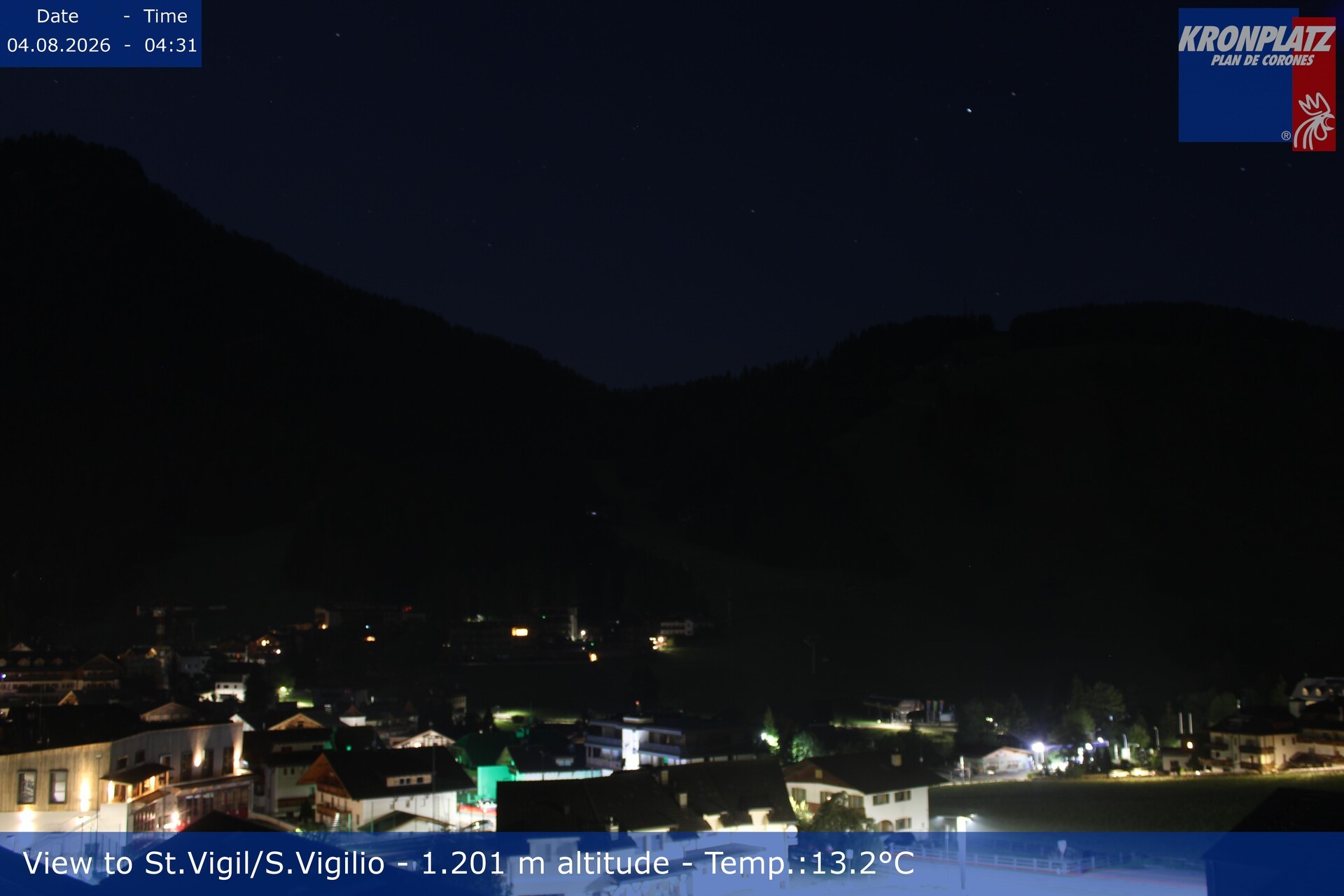 Archived image Webcam San Vigilio at Plan de Corones, South Tyrol