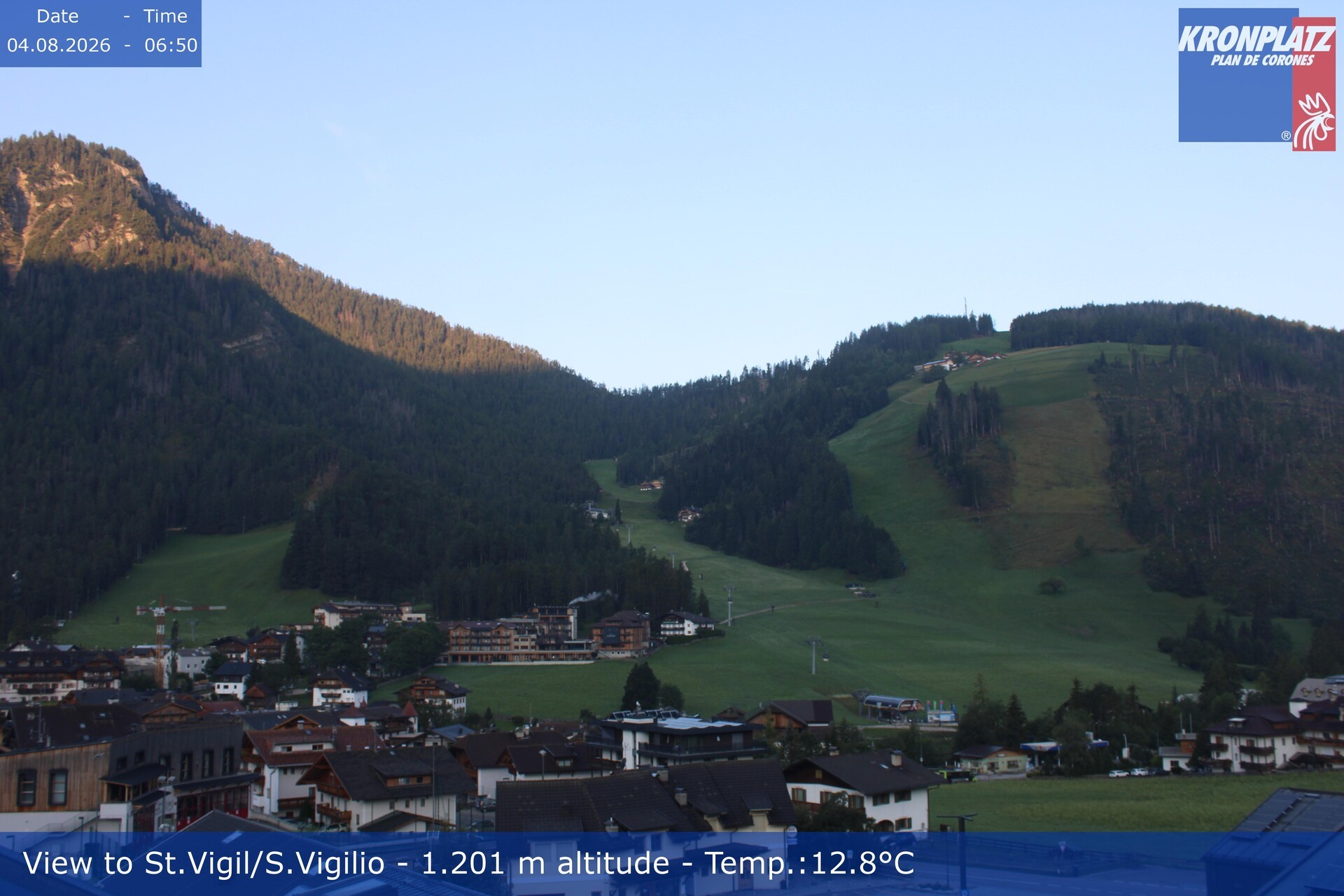 Archived image Webcam San Vigilio at Plan de Corones, South Tyrol