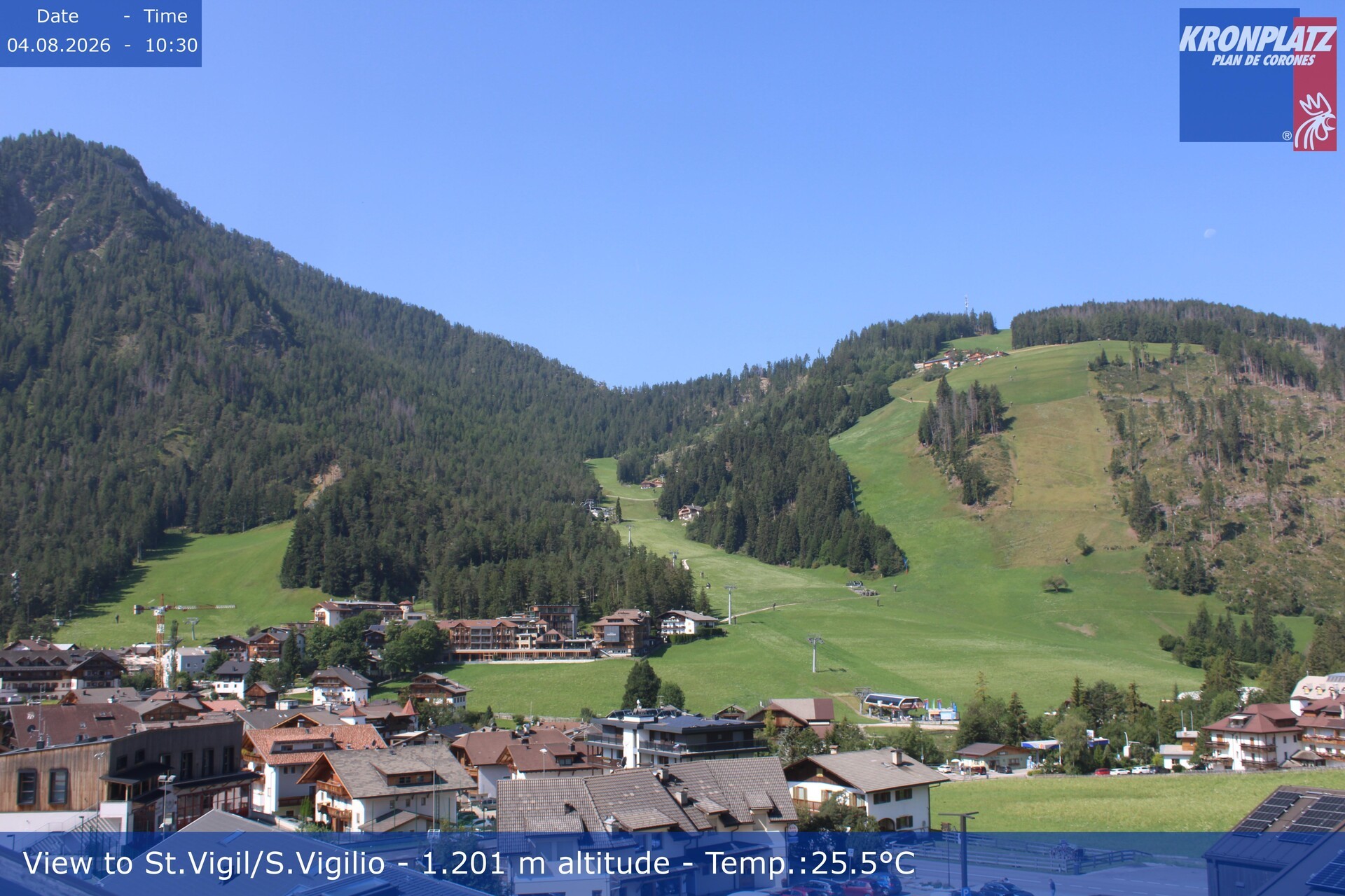 Archived image Webcam San Vigilio at Plan de Corones, South Tyrol