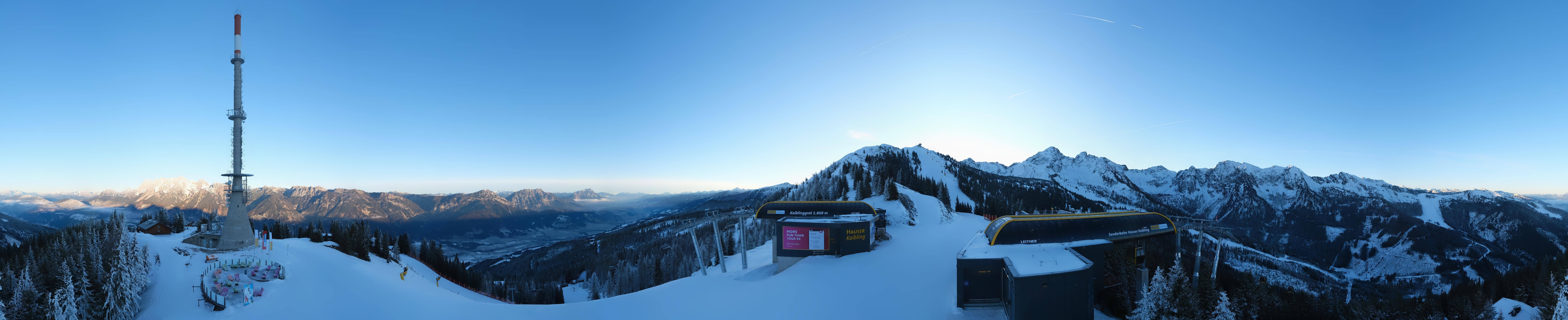 Archiv Foto Webcam Hauser Kaibling: Panorama Sendemast