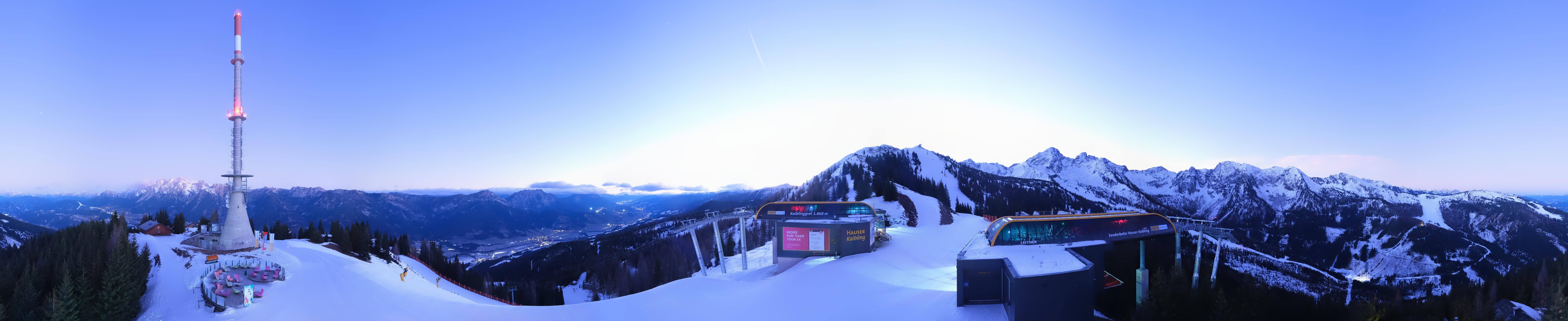 Archiv Foto Webcam Hauser Kaibling: Panorama Sendemast