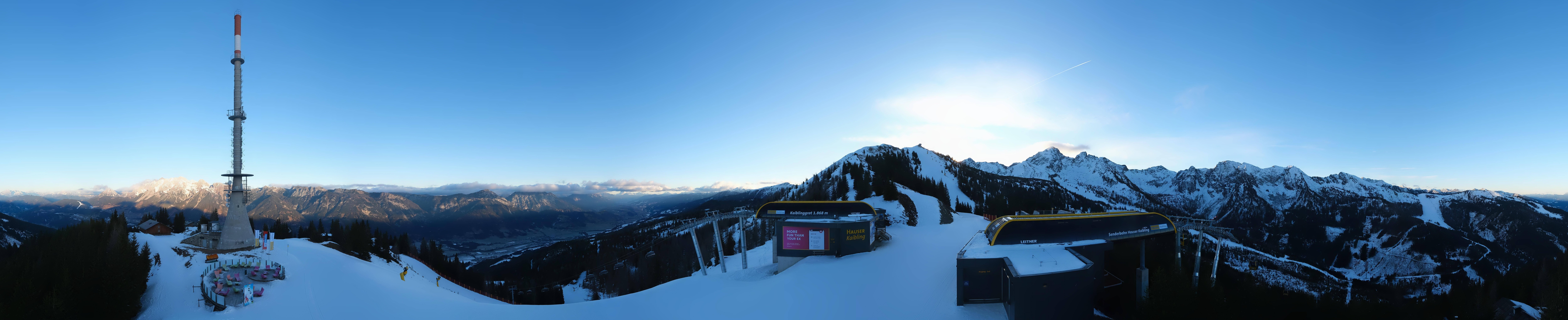 Archiv Foto Webcam Hauser Kaibling: Panorama Sendemast