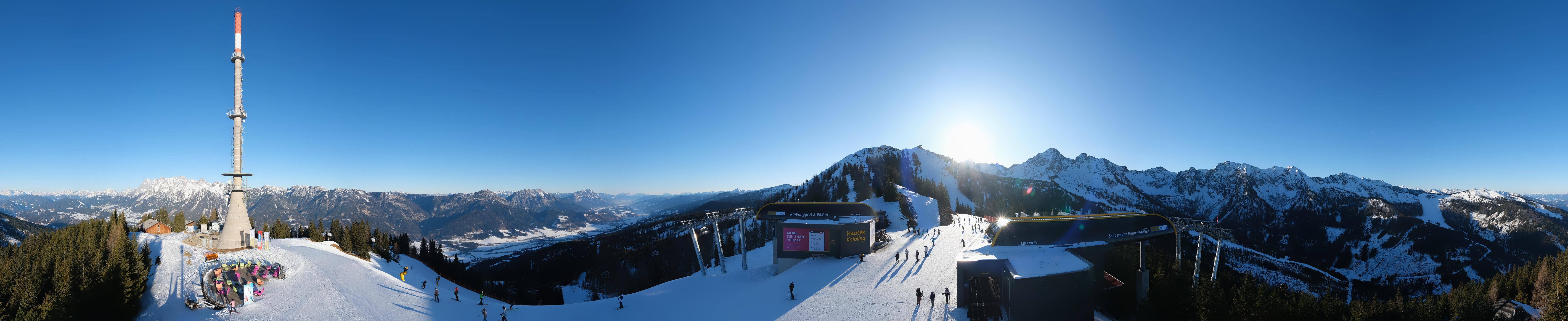 Archiv Foto Webcam Hauser Kaibling: Panorama Sendemast