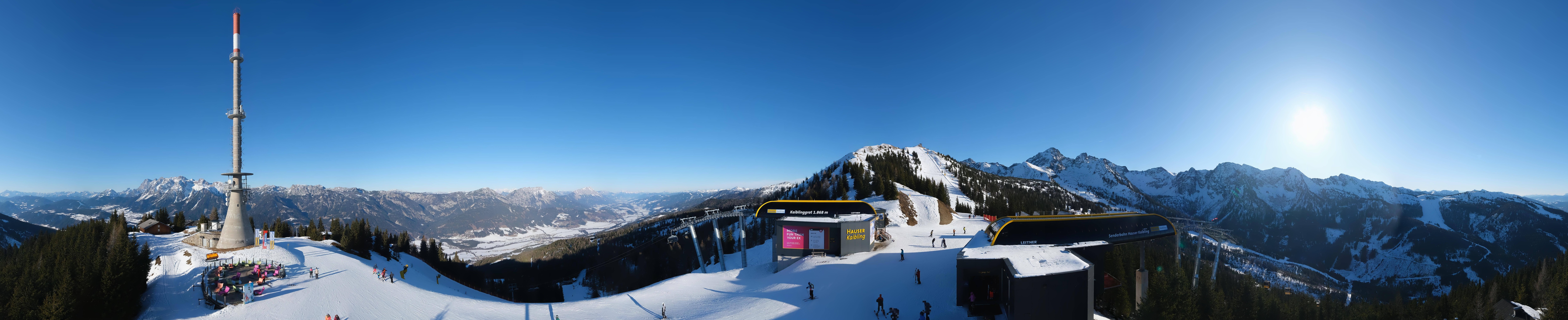 Archiv Foto Webcam Hauser Kaibling: Panorama Sendemast