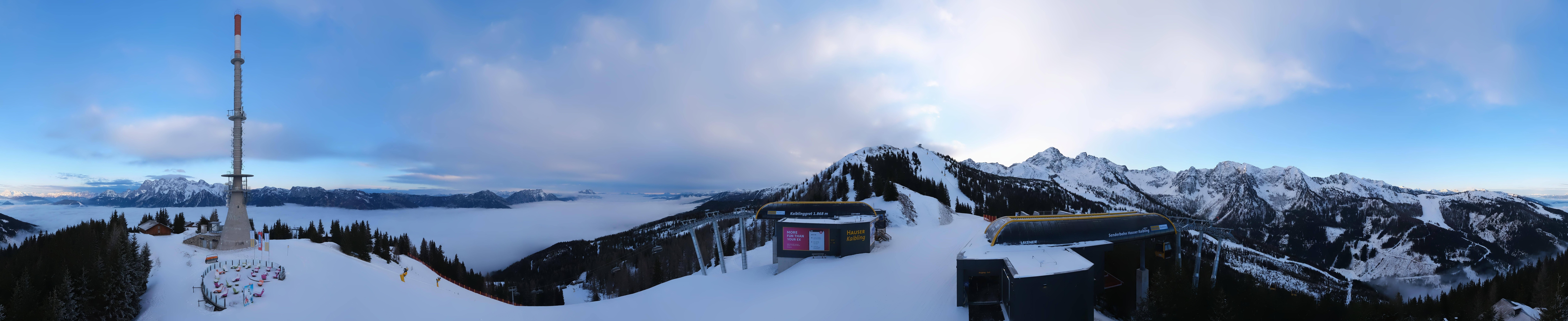 Archiv Foto Webcam Hauser Kaibling: Panorama Sendemast
