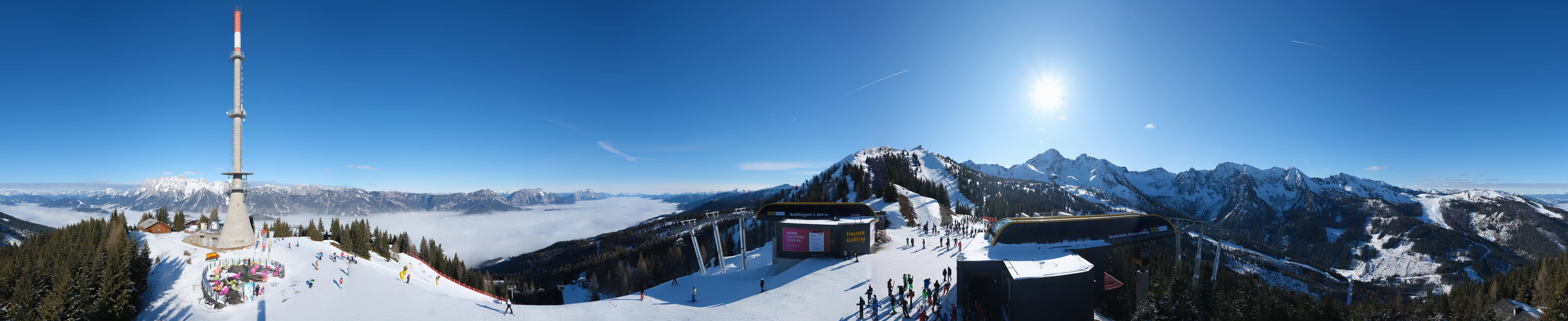 Archiv Foto Webcam Hauser Kaibling: Panorama Sendemast