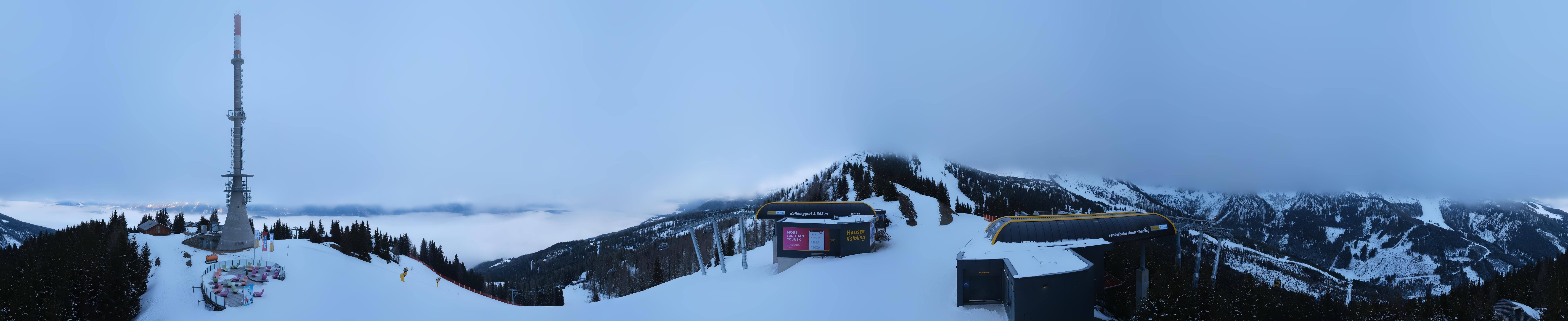 Archiv Foto Webcam Hauser Kaibling: Panorama Sendemast