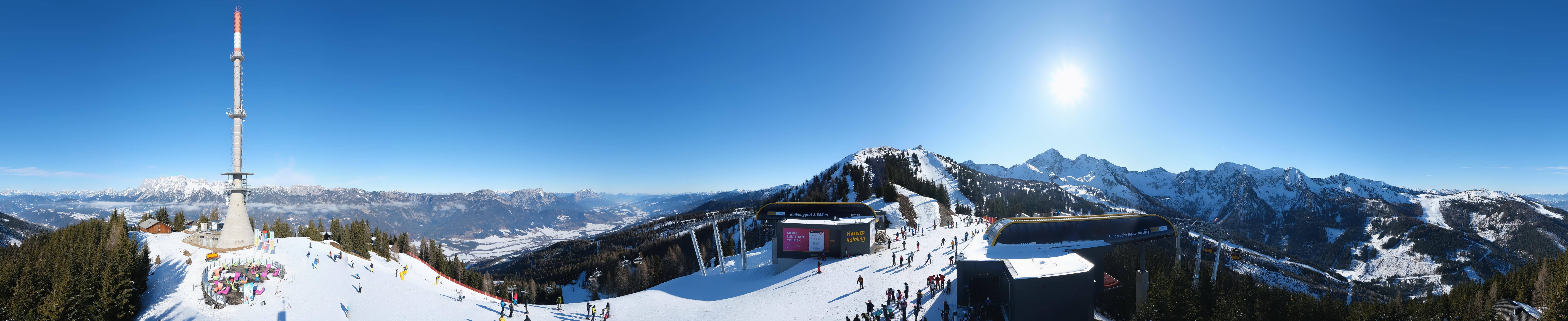 Archiv Foto Webcam Hauser Kaibling: Panorama Sendemast