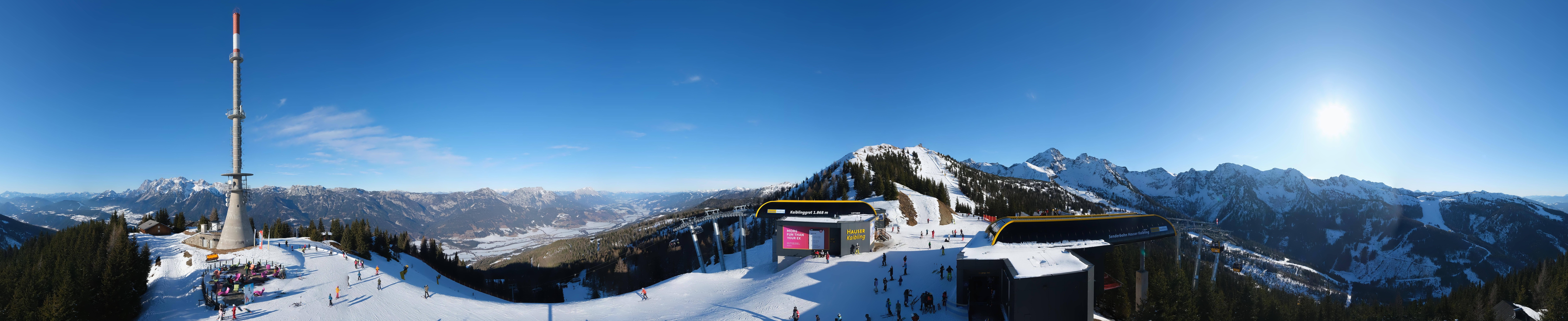 Archiv Foto Webcam Hauser Kaibling: Panorama Sendemast