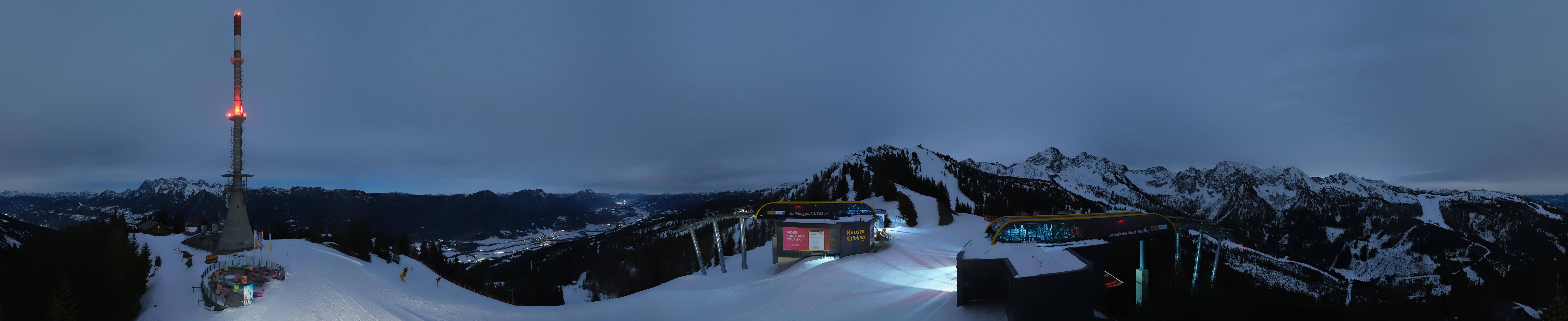 Archiv Foto Webcam Hauser Kaibling: Panorama Sendemast