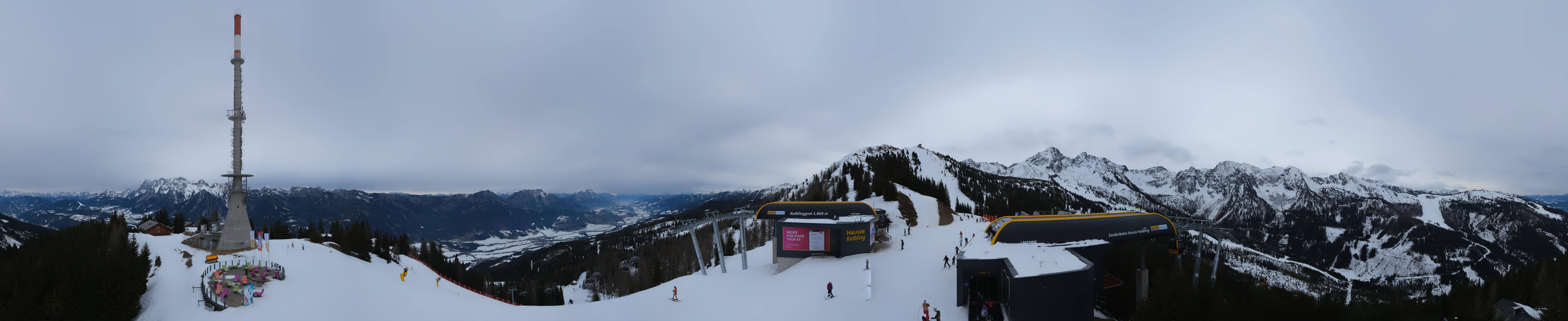 Archiv Foto Webcam Hauser Kaibling: Panorama Sendemast