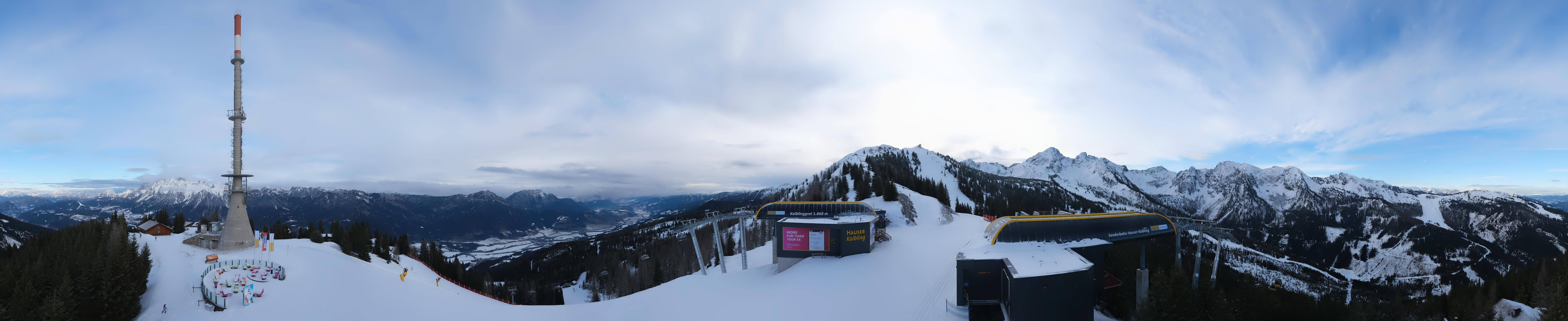 Archiv Foto Webcam Hauser Kaibling: Panorama Sendemast