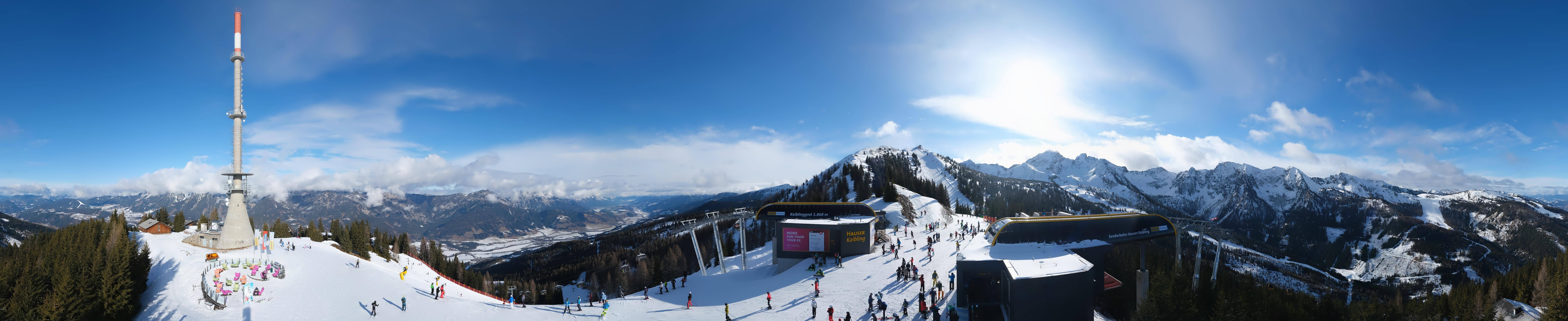 Archiv Foto Webcam Hauser Kaibling: Panorama Sendemast